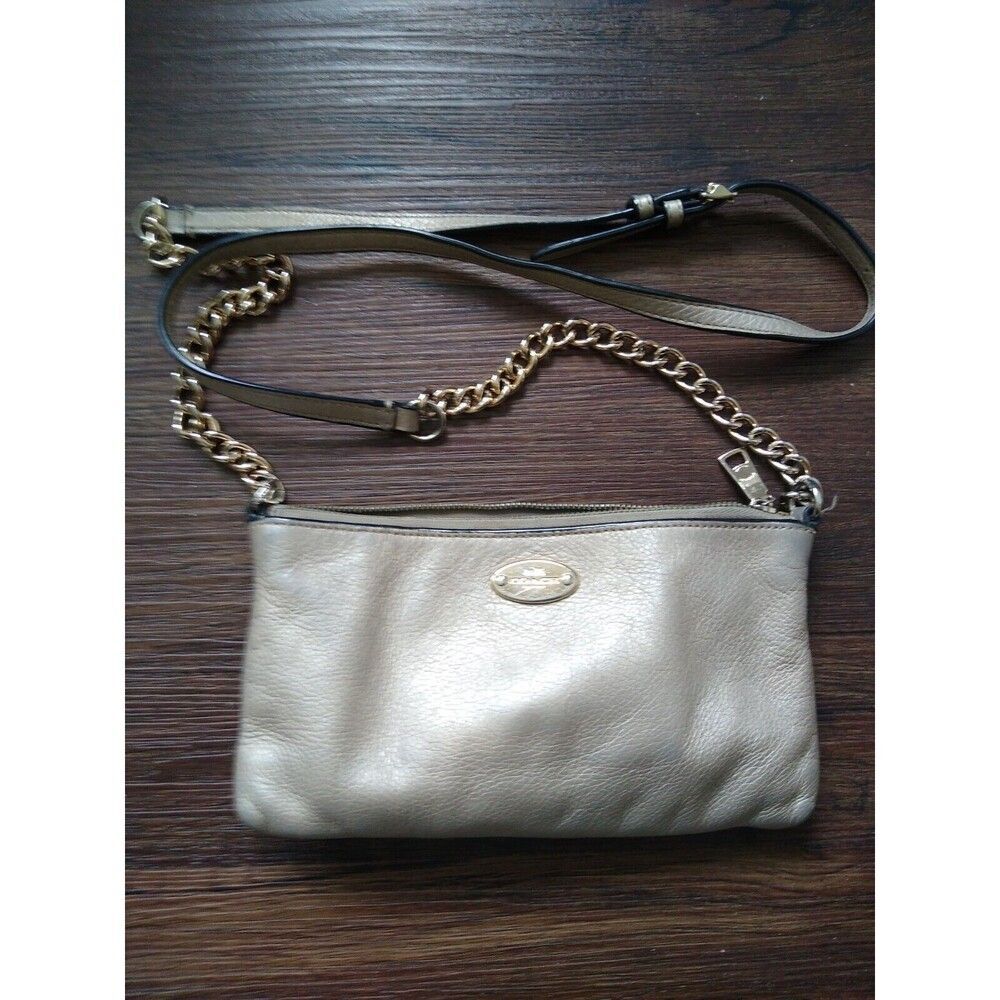 Coach Quinn ChampagneLeather Soho Designer Y2K Chain Convertible Crossbody Trend